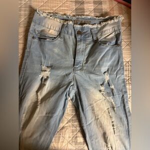 Distressed Light Blue Jeans